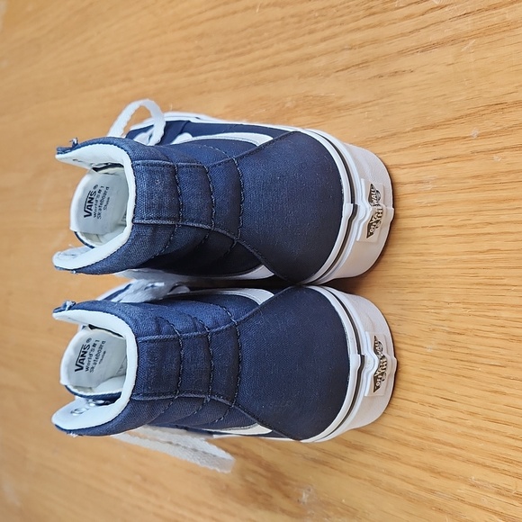 LNC! Vans Sk8-Hi High Top Canvas Shoe, Navy Blue, Unisex Women’s 8.5, Men’s 7 - Picture 4 of 8